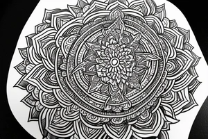 lightning into mandala tattoo idea