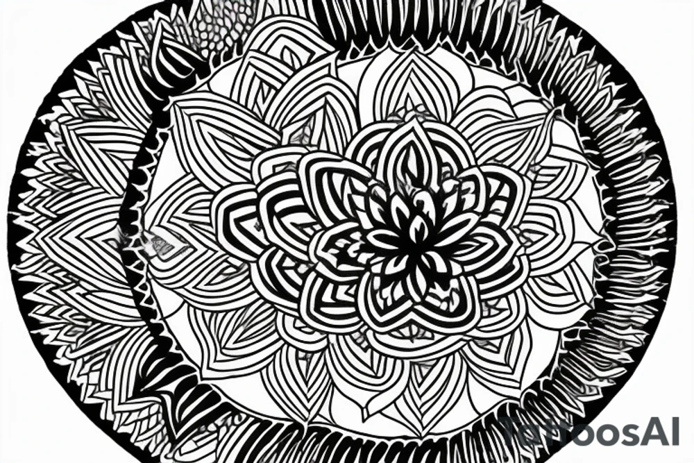 lightning into mandala tattoo idea