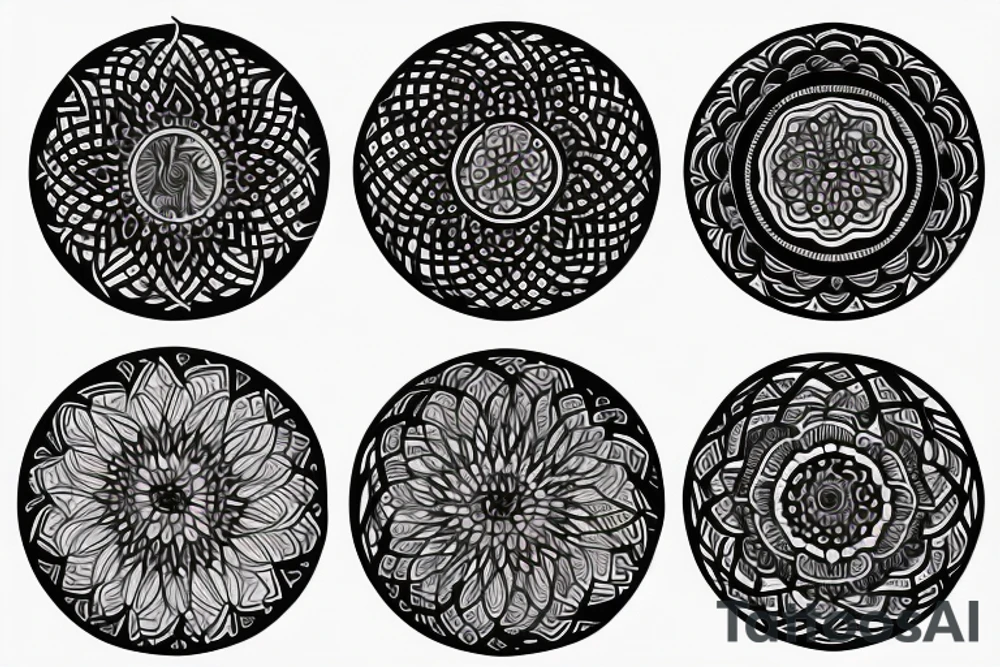 lightning turning into mandala tattoo idea