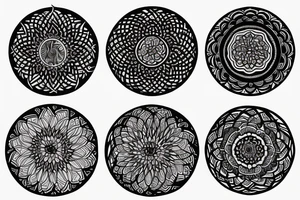 lightning turning into mandala tattoo idea