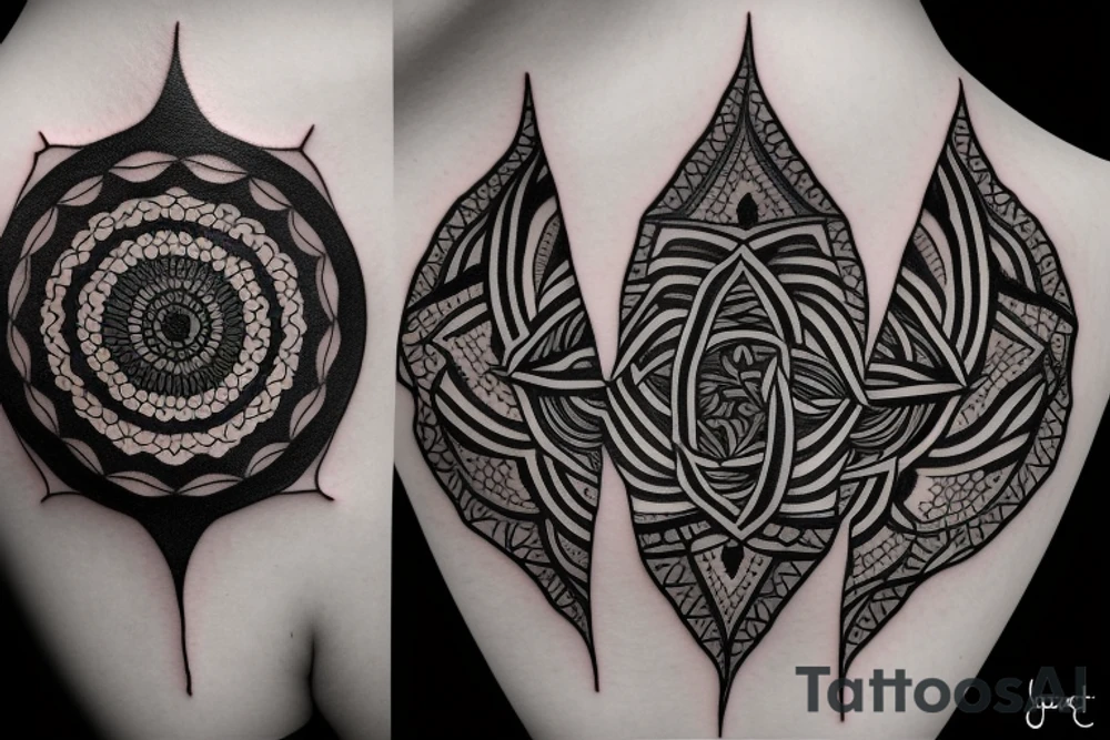 lightning turning into mandala tattoo idea