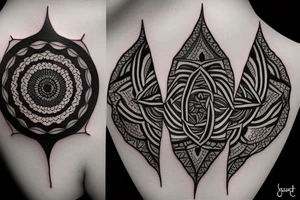 lightning turning into mandala tattoo idea