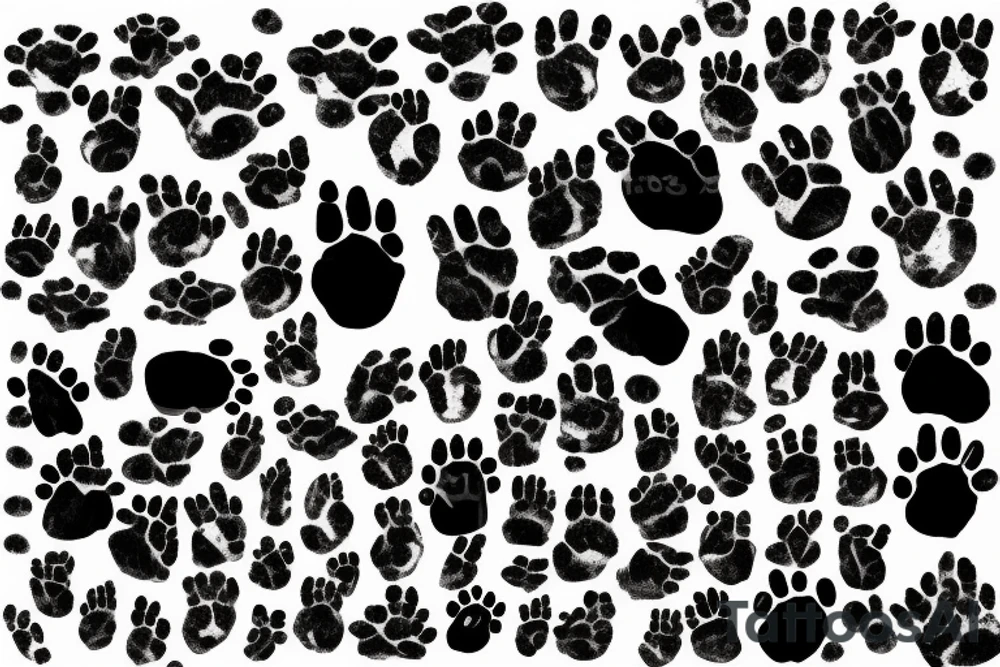 stone wall with wolf's head and paw prints tattoo idea stone wall with wolf's head and paw prints tattoo idea