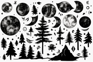 Forest with moon tattoo idea