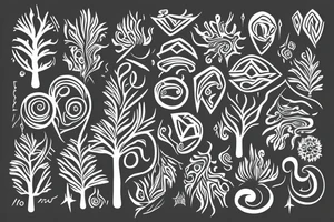 flowy tattoo that shows energy in the shape of a tree tattoo idea