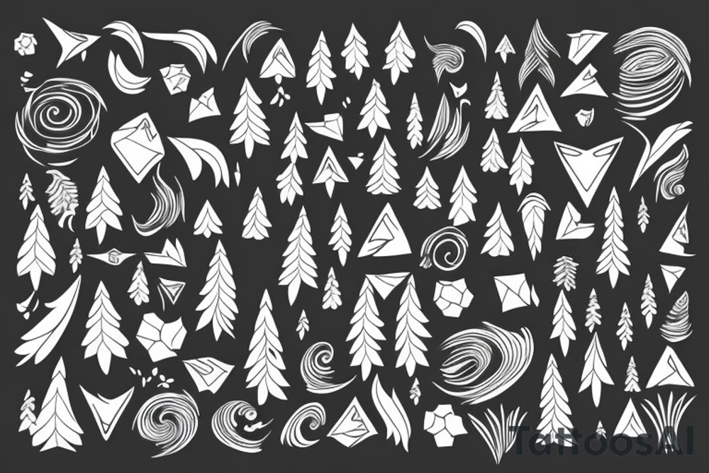 flowy tattoo that shows energy in the shape of a tree tattoo idea