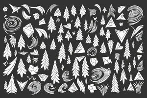 flowy tattoo that shows energy in the shape of a tree tattoo idea