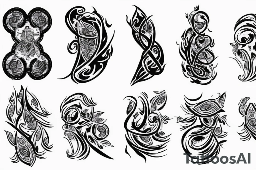 flowy tattoo that shows energy in the shape of a tree placed on the back tattoo idea