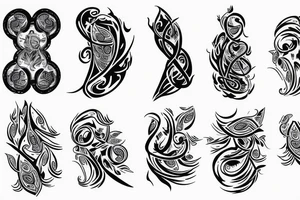 flowy tattoo that shows energy in the shape of a tree placed on the back tattoo idea