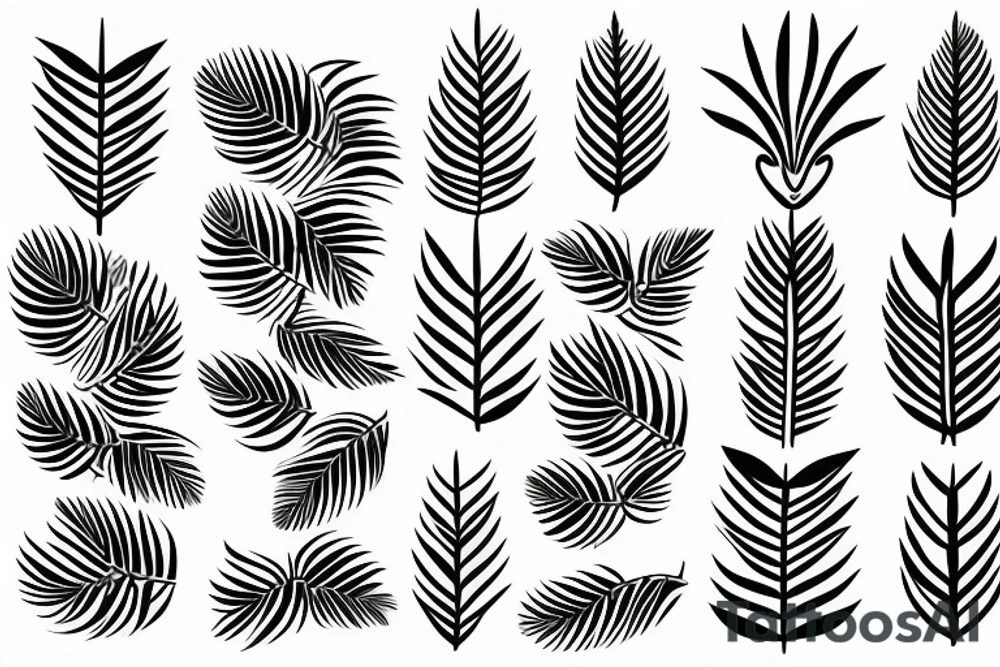 Long slim tree that has radiant energy and tribal leaves across the back tattoo idea