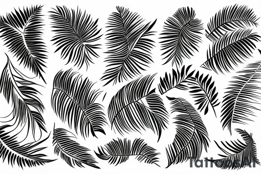 Long slim tree that has radiant energy and tribal leaves across the back tattoo idea