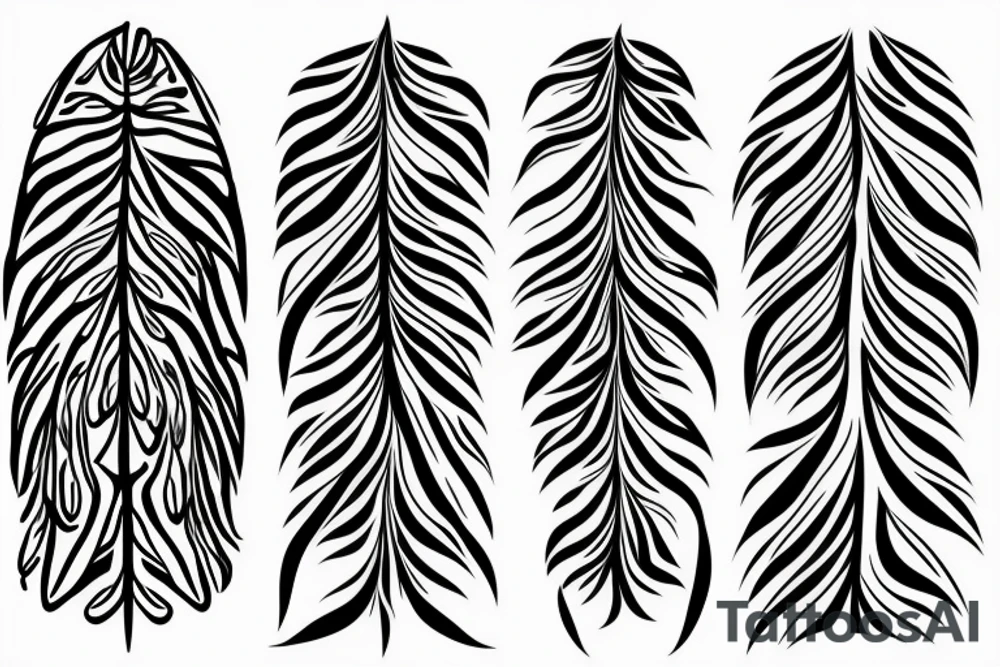 Long slim tree that has radiant energy and tribal leaves across the back tattoo idea