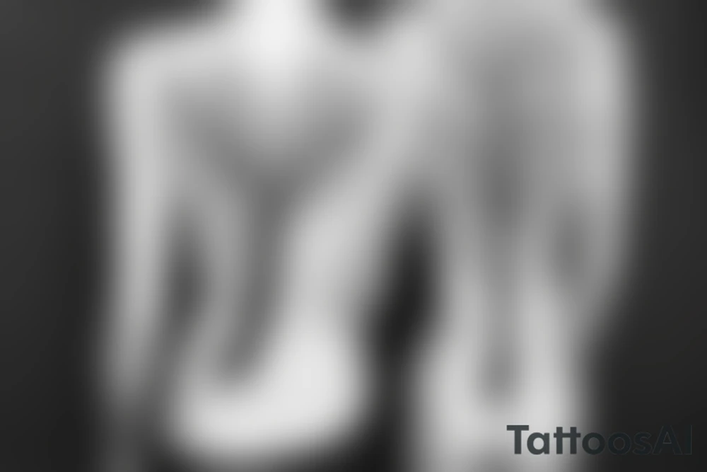 Long slim tree that has radiant energy across the back tattoo idea Long slim tree that has radiant energy across the back tattoo idea