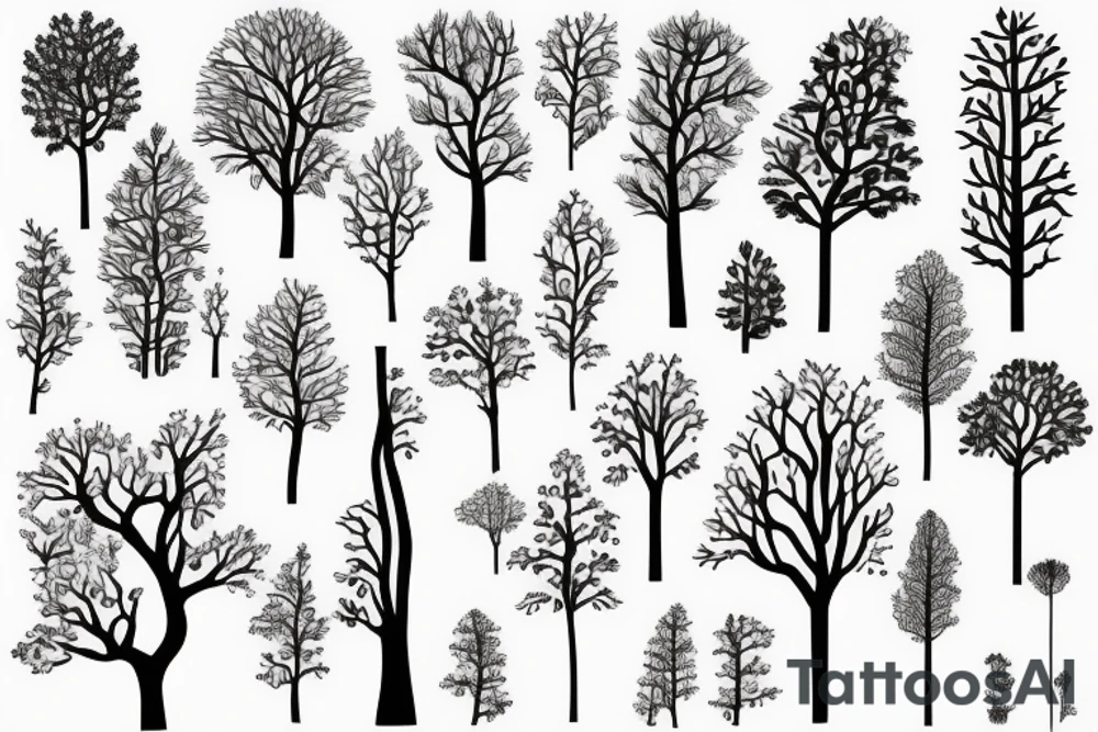 Long slim tree that has radiant energy across the back tattoo idea Long slim tree that has radiant energy across the back tattoo idea