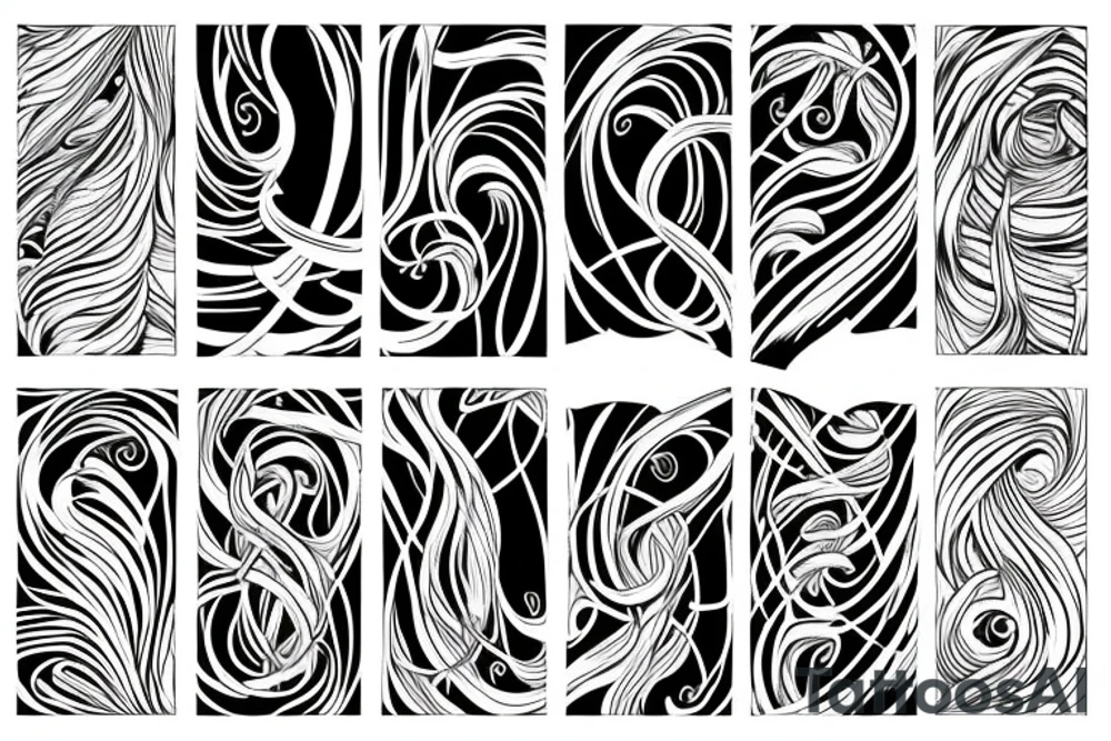 Long tree made of flowy radiant energy across the back tattoo idea