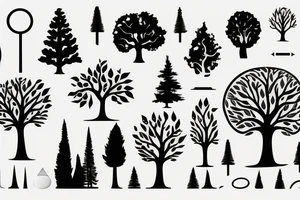 a shape made of radiant energy on the back from left to right in the shape of a tree tattoo idea