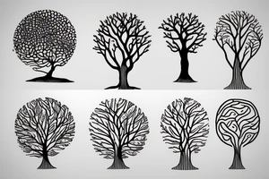 Lines made of radiant energy on the back from left to right in the shape of a tree tattoo idea