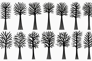 Lines made of radiant energy on the back from left to right in the shape of a tree tattoo idea