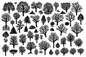 Lines made of radiant energy on the back from left to right in the shape of a tree tattoo idea