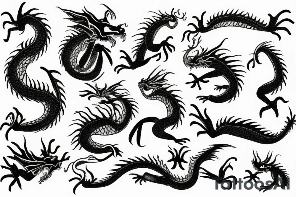 dragon and bon tattoo idea