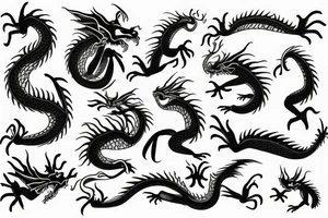 dragon and bon tattoo idea