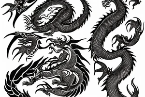 dragon and bon tattoo idea