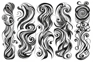 Organic shape on the back from left to right that is flowy and radiant tattoo idea