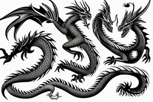 dragon and bone tattoo idea
