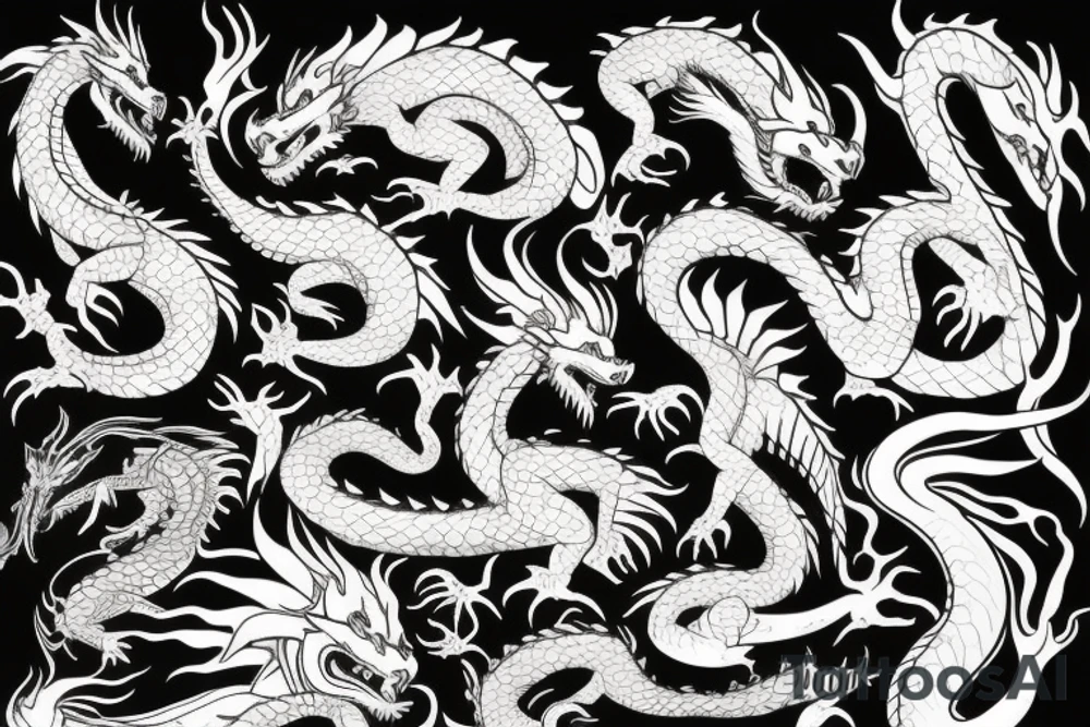 dragon and bone tattoo idea