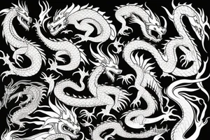 dragon and bone tattoo idea