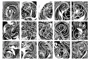 Organic shapes that is flowy and radiant, on the back tattoo idea