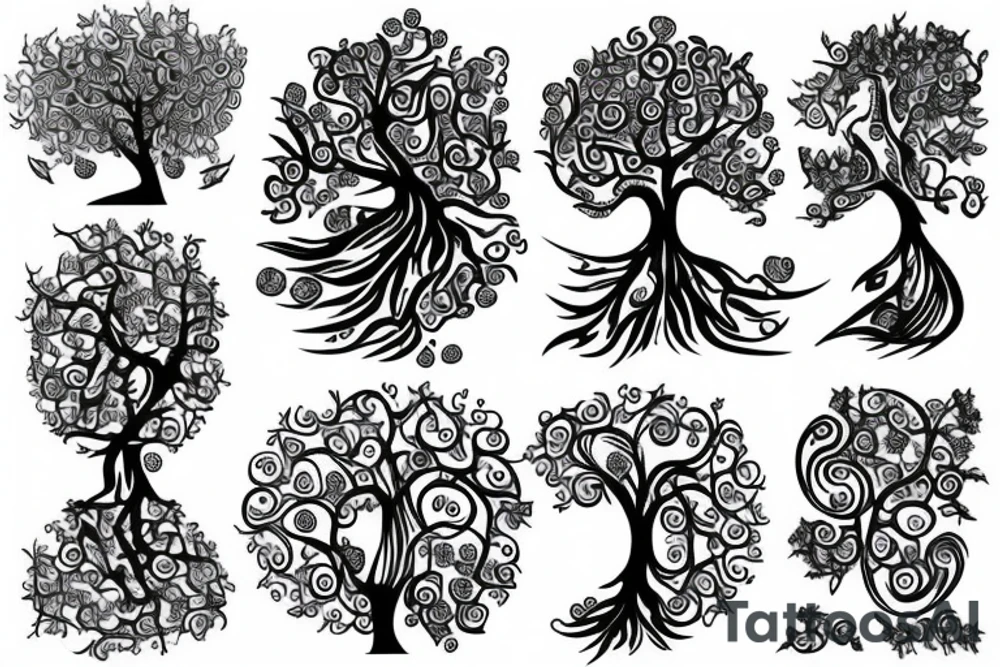 Organic tree that is flowy and radiant, on the back tattoo idea Organic tree that is flowy and radiant, on the back tattoo idea