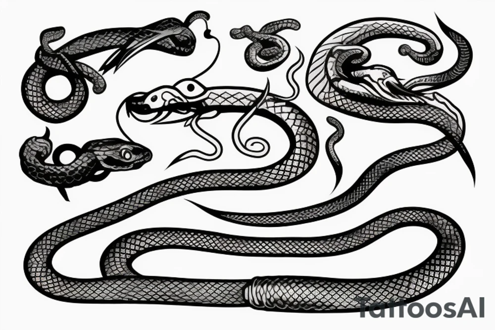 Knife with a snake around it tattoo idea