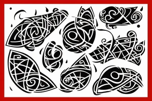abstract figured tattoo for finger tattoo idea