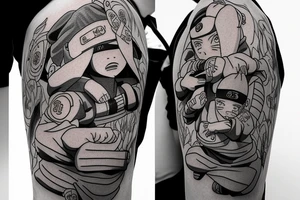 Can you make me a tatto with a bear staying like naruto in cradle but badass with  number 15 tattoo idea