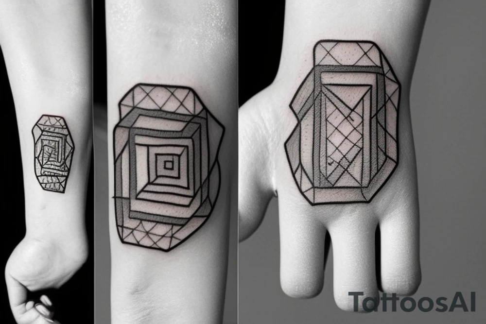 abstract square shaped tattoo for finger tattoo idea