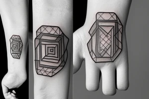 abstract square shaped tattoo for finger tattoo idea