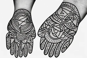 abstract square shaped tattoo for finger tattoo idea
