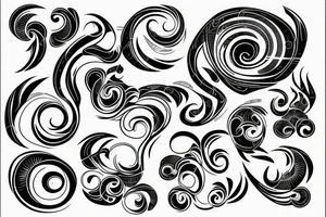 Organic shape that is flowy and radiant, on the back tattoo idea