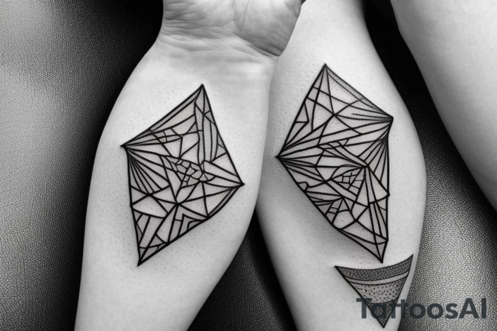 abstract square shaped tattoo for finger tattoo idea