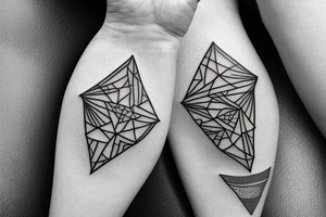 abstract square shaped tattoo for finger tattoo idea