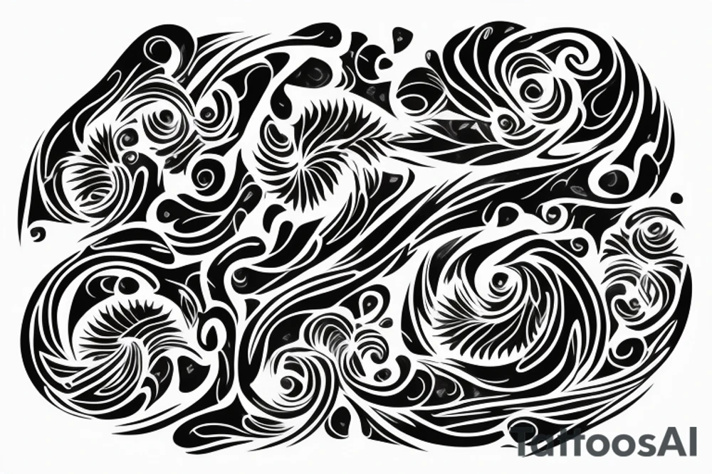Organic shape that is flowy and radiant, on the back tattoo idea