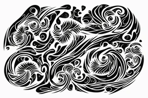 Organic shape that is flowy and radiant, on the back tattoo idea