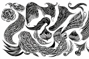 Organic shape that is flowy and radiant, on the back tattoo idea