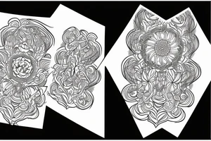 Organic shape that is flowy and radiant, on the back tattoo idea