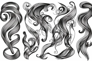 Organic shape that is flowy and radiant,  back side tattoo idea