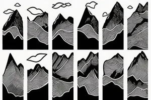 line of mountain tops with musical inserts, meaning tattoo idea