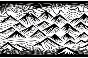 line of mountain tops with musical inserts, meaning tattoo idea