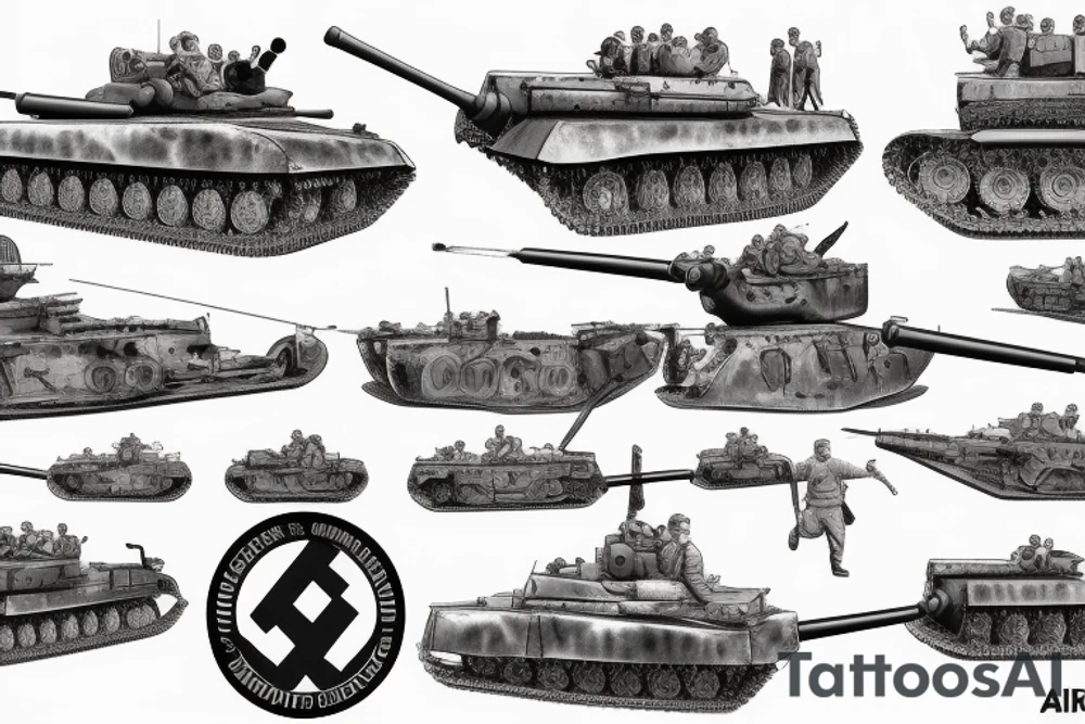 Hitler, tiger tank, Bismark battle ship,WW2 aircrafts tattoo idea