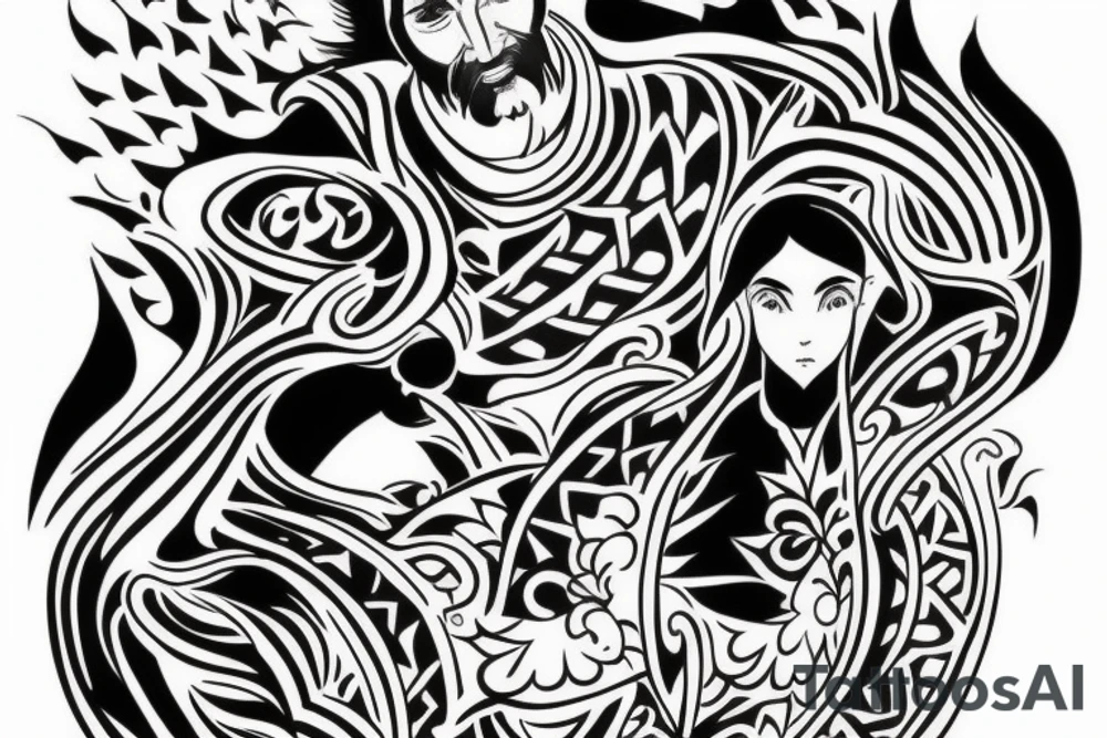 national uzbek style, tatoo on chest tattoo idea